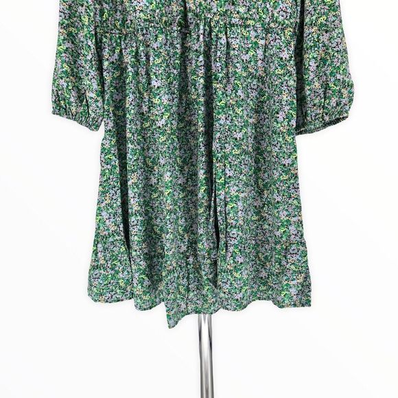 New Look Maternity Blue Floral Ruffle Trim Faux Wrap Mini Dress NWT - Picture 5 of 11